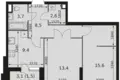 Wohnung 2 zimmer 55 m² Moskau, Russland