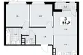 3 room apartment 56 m² South-Western Administrative Okrug, Russia