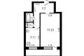 1 room apartment 36 m² Minsk, Belarus