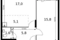 Квартира 2 комнаты 51 м² Сапроново, Россия