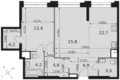 Mieszkanie 2 pokoi 63 m² North-Western Administrative Okrug, Rosja