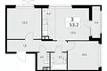 Mieszkanie 3 pokoi 53 m² poselenie Desenovskoe, Rosja
