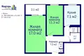 Квартира 2 комнаты 46 м² Минск, Беларусь