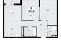 3 room apartment 62 m² Postnikovo, Russia