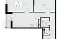 3 room apartment 61 m² Moscow, Russia