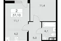 Mieszkanie 2 pokoi 37 m² poselenie Sosenskoe, Rosja