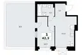 Apartamento 1 habitación 42 m² Kommunarka, Rusia