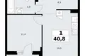 Mieszkanie 1 pokój 41 m² Troick, Rosja