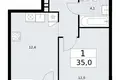 Apartamento 1 habitación 35 m² Vnukovo, Rusia