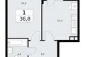 1 room apartment 37 m² Vnukovo, Russia