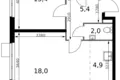 Wohnung 2 zimmer 48 m² Sapronovo, Russland