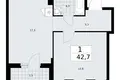 Квартира 1 комната 43 м² район Троицк, Россия