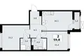 Wohnung 2 zimmer 60 m² Kommunarka, Russland
