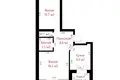 2 room apartment 60 m² Chaciežyna, Belarus