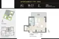 Квартира 1 комната 29 м² Познань, Польша