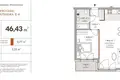 Apartamento 2 habitaciones 46 m² en Breslavia, Polonia