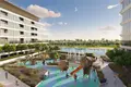 Residential complex New Selene Beach Residences with a lagoon, a swimming pool and parks, Al Seanneeah, Dubai, UAE