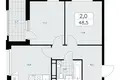 2 room apartment 49 m² poselenie Sosenskoe, Russia