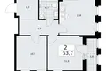 2 room apartment 54 m² Troitsk, Russia
