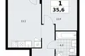 Appartement 1 chambre 36 m² Kommunarka, Russie