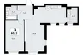 Appartement 1 chambre 60 m² Kommunarka, Russie