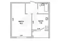 Квартира 1 комната 32 м² Мухавецкий сельский Совет, Беларусь