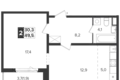 Mieszkanie 2 pokoi 49 m² Moskwa, Rosja