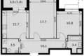 2 room apartment 60 m² Razvilka, Russia