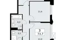 Mieszkanie 3 pokoi 74 m² Troick, Rosja