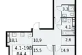 Квартира 3 комнаты 84 м² Юго-Западный административный округ, Россия