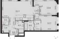 3 room apartment 79 m² Moscow, Russia
