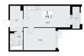 Mieszkanie 1 pokój 49 m² Troick, Rosja