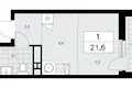 Квартира 1 комната 22 м² Москва, Россия