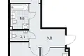 Mieszkanie 2 pokoi 57 m² Troick, Rosja