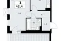 Квартира 1 комната 42 м² район Коммунарка, Россия