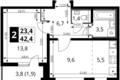 Квартира 2 комнаты 42 м² Ленинский район, Россия