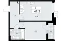 Квартира 1 комната 42 м² район Троицк, Россия