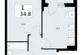 Квартира 1 комната 35 м² район Троицк, Россия