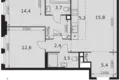 3 room apartment 63 m² Moscow, Russia