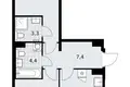 Wohnung 2 zimmer 59 m² Troizk, Russland