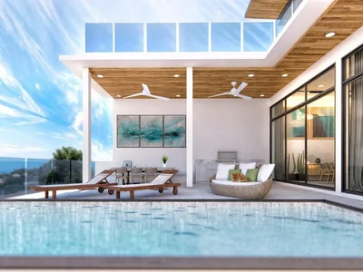 Residential complex Complex of villas with swimming pools and sea views near the beach, Samui, Thailand