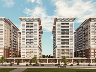 Residential complex New luxury residence with a swimming pool, a green area and sports grounds in the central area of Istanbul, Turkey