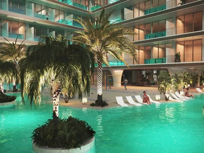Residential complex New residence Peace Lagoons with swimming pools, a water park and a spa center, Al Wadi, Dubai, UAE