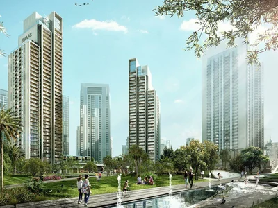 Zespół mieszkaniowy Harbour Gate — apartments in a residential complex by Emaar with views of harbor and large park, swimming pools and gym in Dubai Creek Harbour