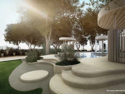 Complexe résidentiel New Sonate Residence with swimming pools, a lounge area and a co-working area, JVT, Dubai, UAE