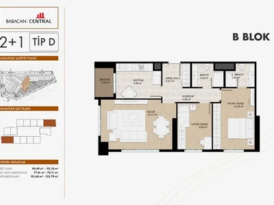 Zespół mieszkaniowy Apartment in the luxurious Babacan Central complex.