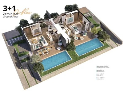 Villa Three bedroom duplex villa 700 meters from the sea.