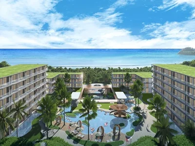 Complejo residencial Ayana Heights Seaview Apartments overlook Layan Beach.