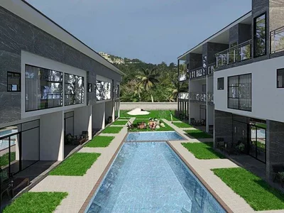 Complexe résidentiel New complex of townhouses with a swimming pool at 800 meters from the beach, Samui, Thailand