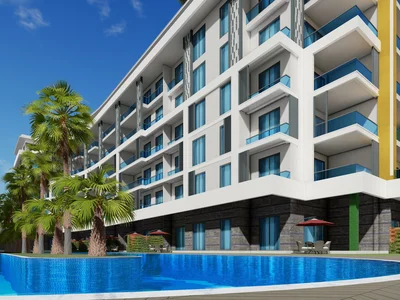 Zespół mieszkaniowy New beachfront residence with a private beach and a 5-star hotel in a picturesque area, Turkler, Alanya, Turkey